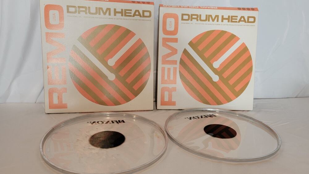 Vintage Remo WeatherKing 13" Drum Head Pair Clear Batter & Resonant W/ Original